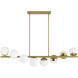 Turin 8 Light 45 inch Warm Brass Linear Chandelier Ceiling Light