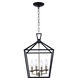 Lacey 4 Light 12 inch Polished Chrome and Black Pendant Ceiling Light