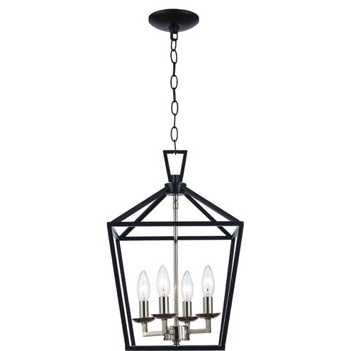 Lacey 4 Light 12 inch Polished Chrome and Black Pendant Ceiling Light