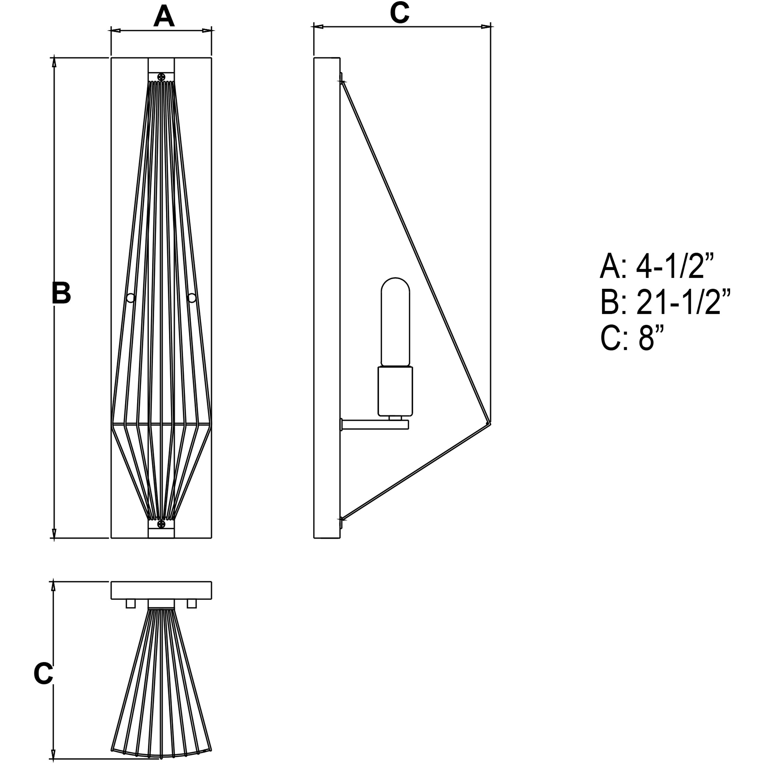Dearborn LED 4.5 inch Black Iron and Burnished Oak Wall Light in Black Iron with Burnished Oak