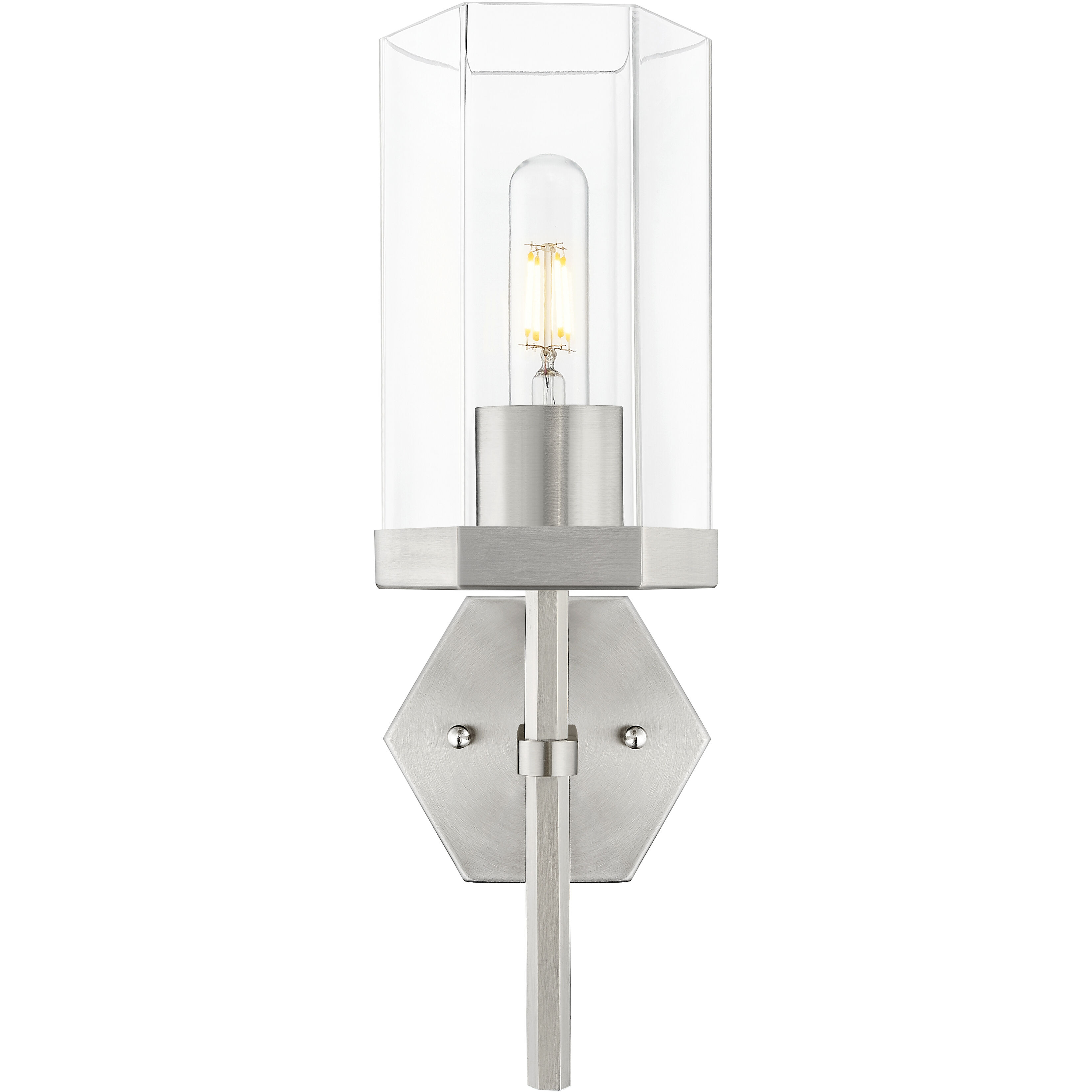 Downtown Urban Blakeley Wallchiere Wall Light in Satin Nickel, Clear