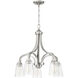 Neighborhood Grace 5 Light 24 inch Brushed Polished Nickel Down Chandelier Ceiling Light in Clear Seeded, Neighborhood Collection
