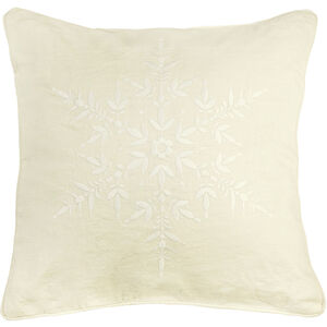 Snowflake 20 X 20 inch White Pillow