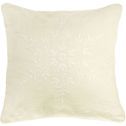 Snowflake 20 X 20 inch White Pillow
