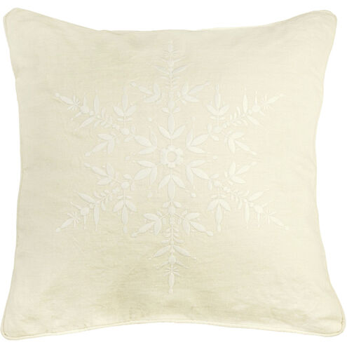 Snowflake 20 X 20 inch White Pillow