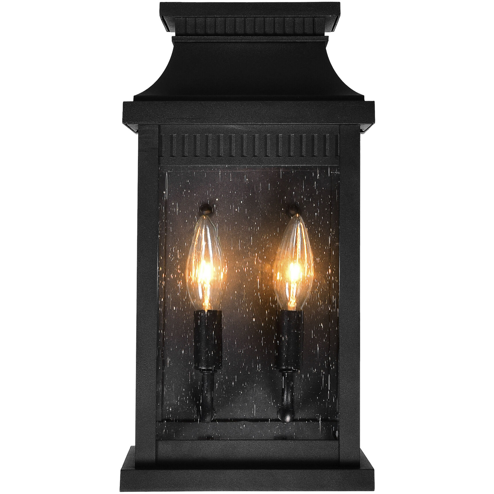Milford 2 Light 14 inch Black Outdoor Wall Light