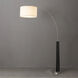 Taper 92 inch 14 watt Black and Satin Nickel Arc Floor Lamp Portable Light