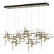 Tura 7 Light 53.6 inch Soft Gold Pendant Ceiling Light, Rectangular