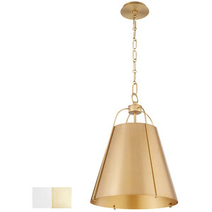 Jamie 1 Light 15 inch Studio White and Aged Brass Pendant Ceiling Light