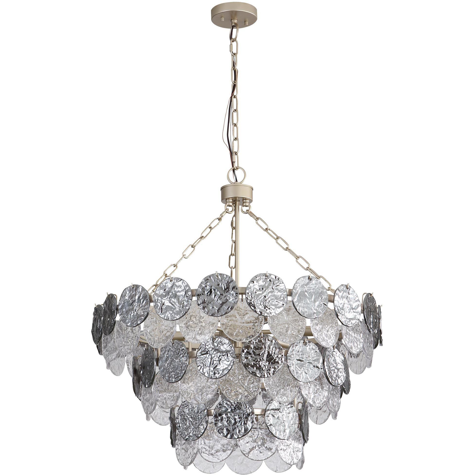 Yep Cascada Pendant Ceiling Light in Smoke Plated Glass, 3 Tier