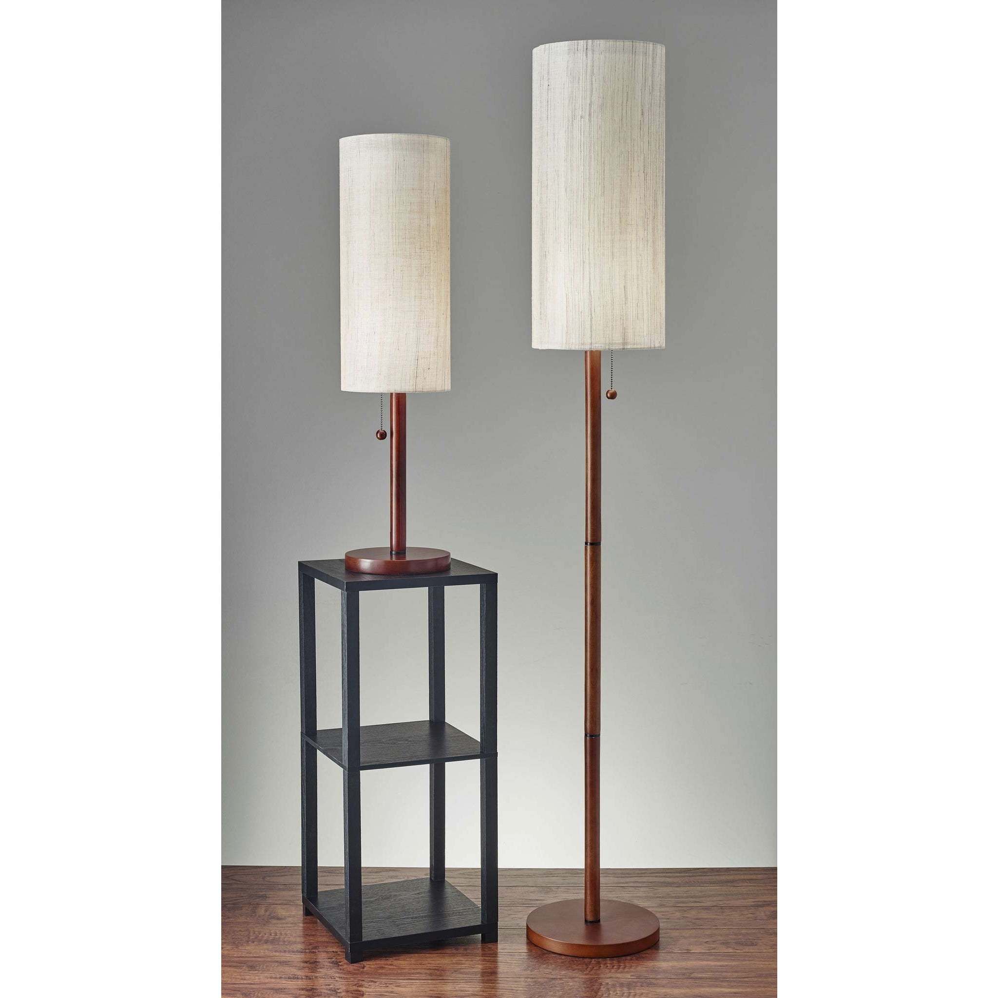Hamptons 65 inch 100 watt Walnut Floor Lamp Portable Light