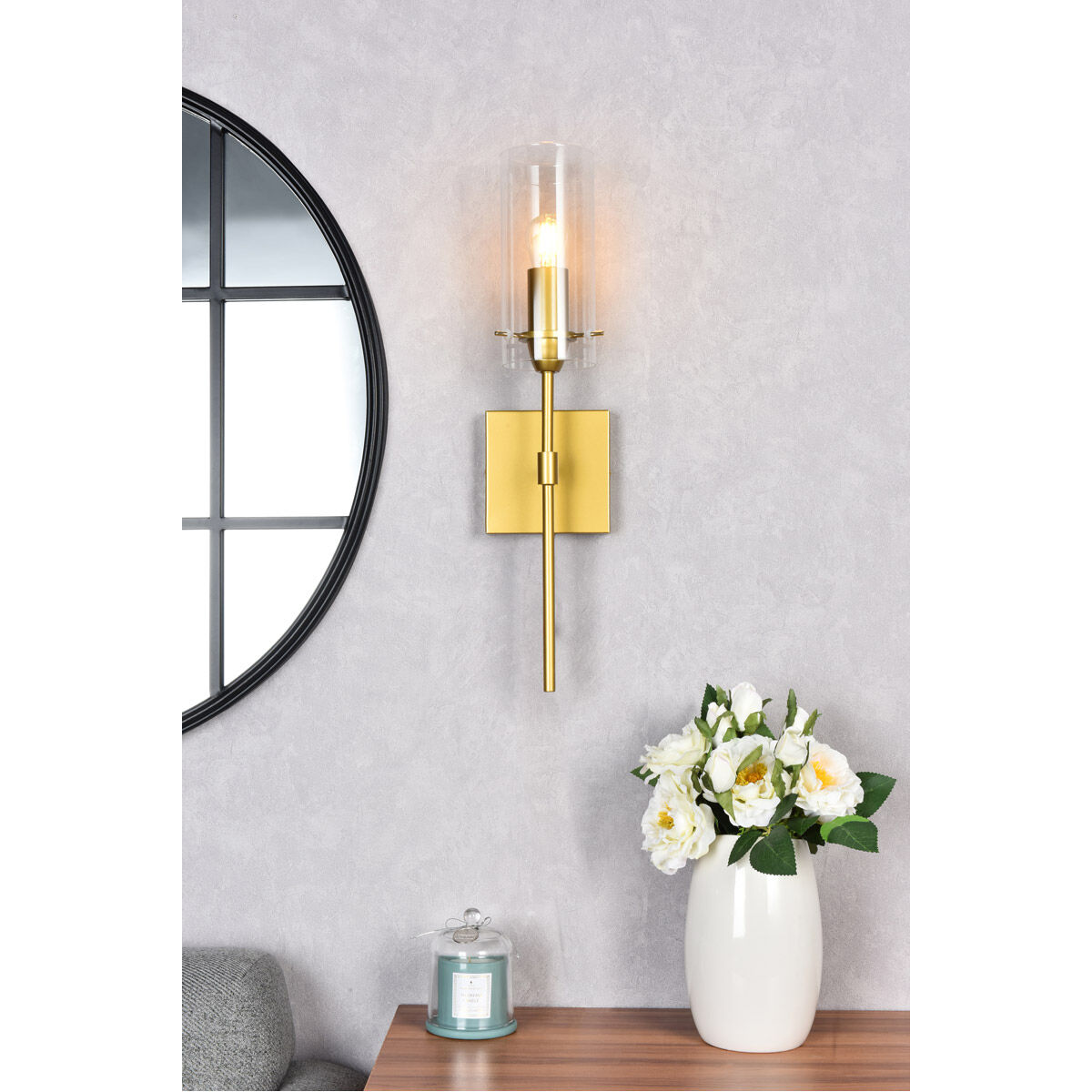 Elsreth 1 Light 5 inch Brass Bath Sconce Wall Light