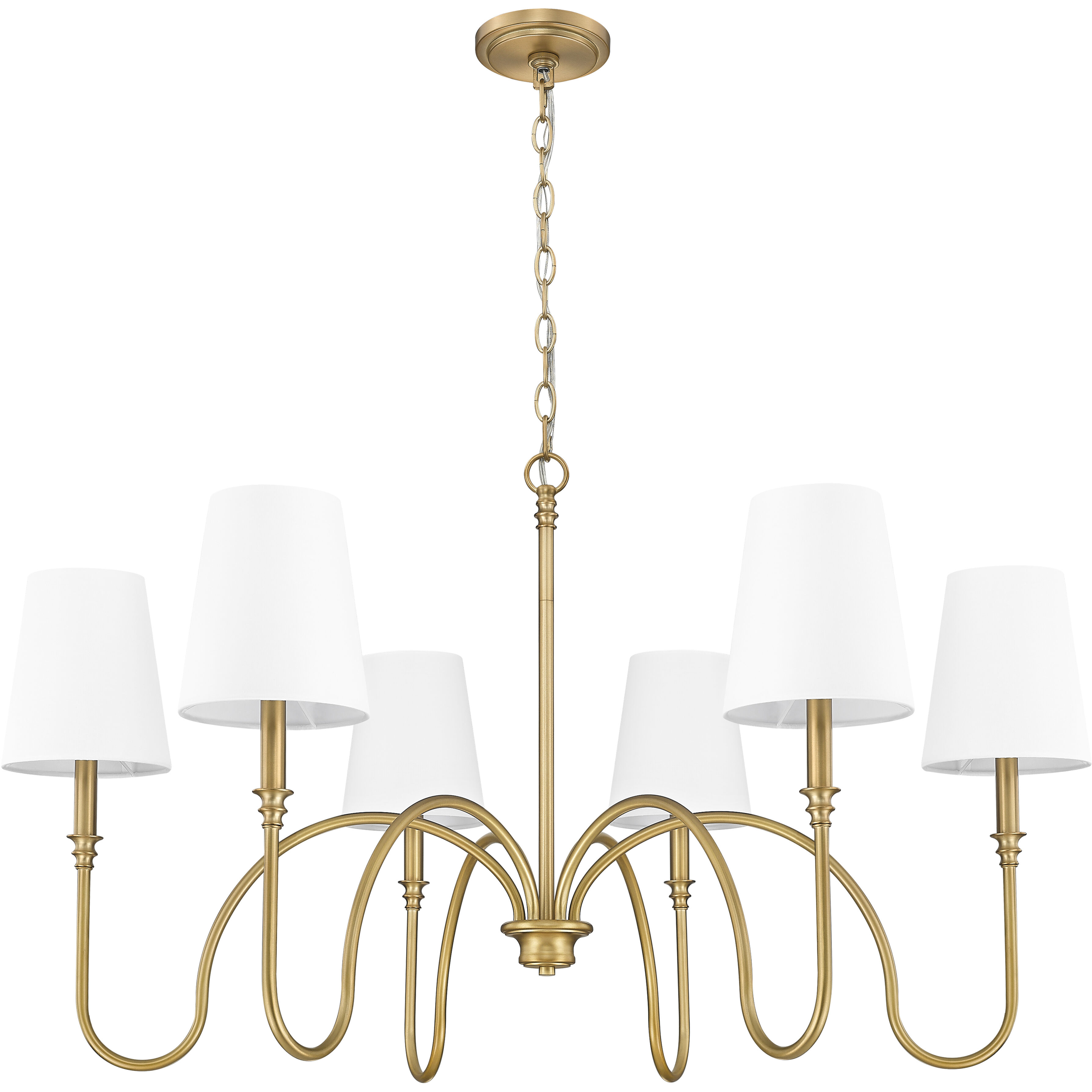 Jisele 6 Light 41.75 inch Rubbed Brass Chandelier Ceiling Light