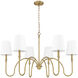 Jisele 6 Light 41.75 inch Rubbed Brass Chandelier Ceiling Light