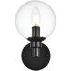 Jaelynn 1 Light 6 inch Black Bath Sconce Wall Light