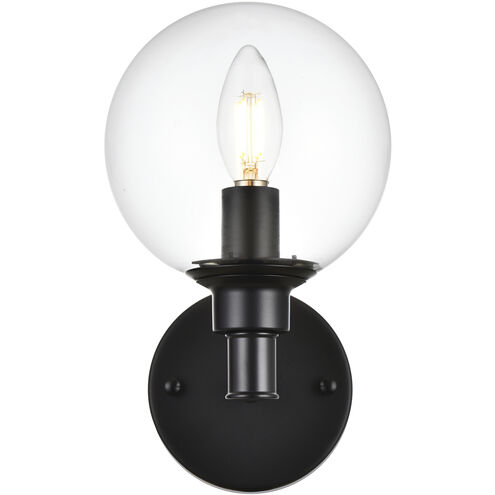 Jaelynn 1 Light 6 inch Black Bath Sconce Wall Light