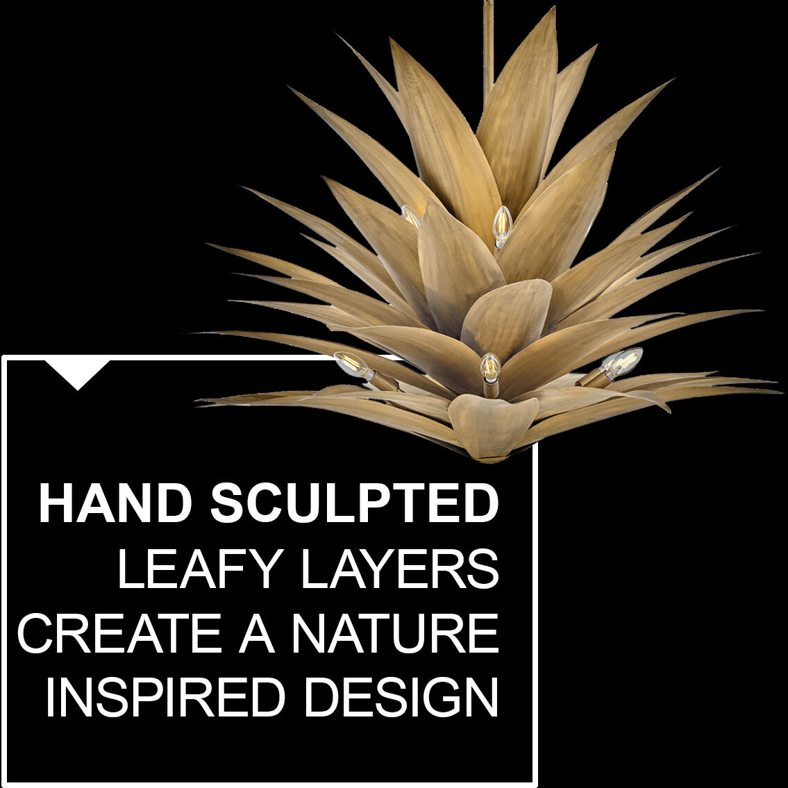 Agave LED 45 inch Burnished Gold Foyer Light Ceiling Light