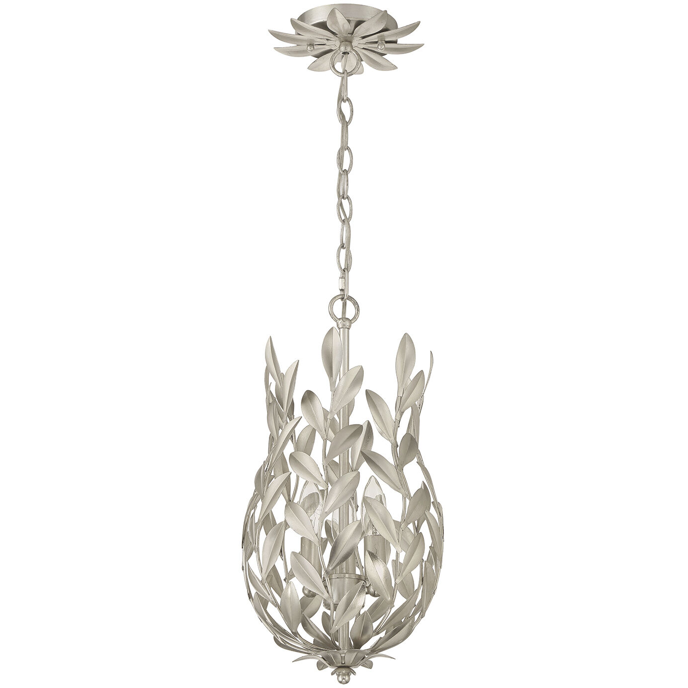 Broche Pendant Ceiling Light in Antique Silver