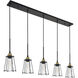Auspice 5 Light 46 inch Brass and Black Pendant Ceiling Light