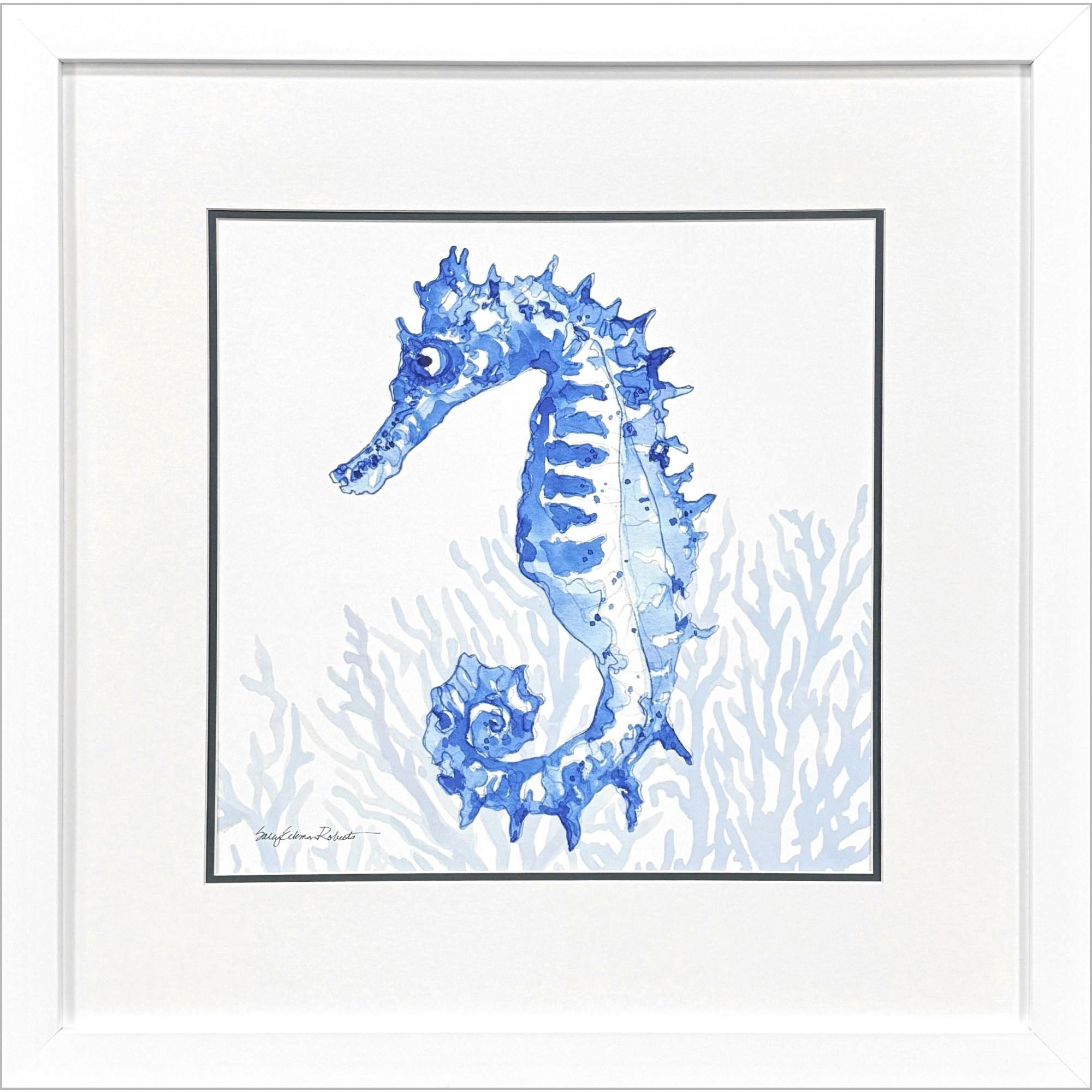 Indigo Ocean Blue Framed Art, Propac