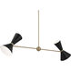 Phix LED 48 inch Champagne Bronze with Black Linear Chandelier Ceiling Light