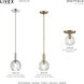 Whitfield 1 Light 7 inch Natural Brass Semi-Flush Ceiling Light