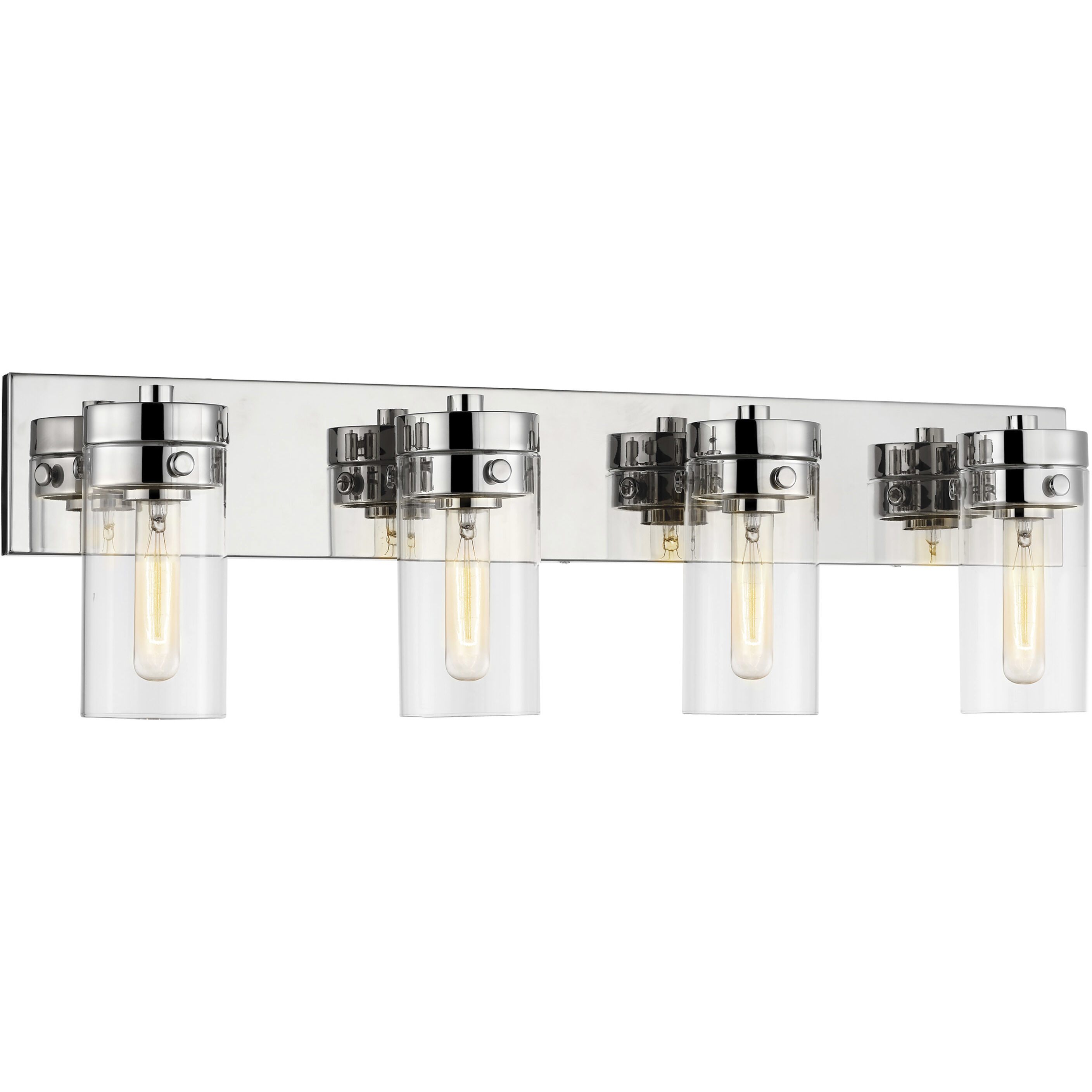 Intersection 4 Light 30 inch Polished Nickel Bathroom Vanity Lights Wall Light