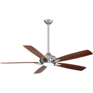 Dyno XL 60 inch Brushed Nickel with Medium Maple/Dark Walnut Blades Ceiling Fan