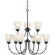 Jolie 9 Light Black Chandelier Ceiling Light in Incandescent