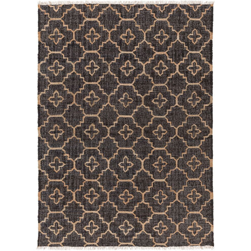 Laural 72 X 48 inch Black/Khaki/Cream Rugs, Jute