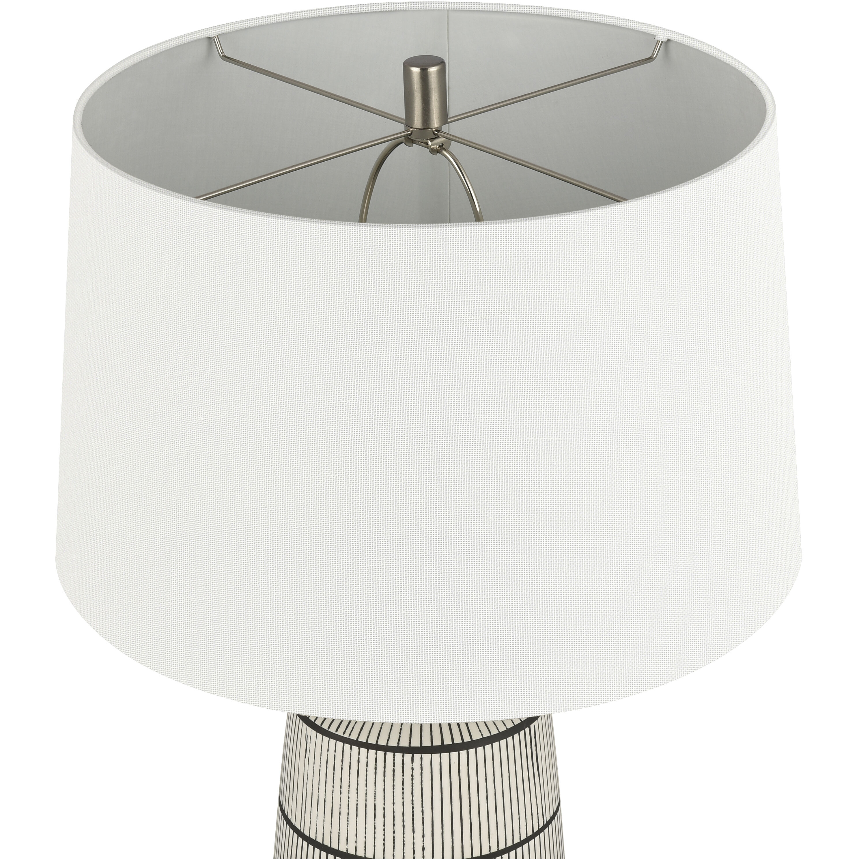 Ansley 30 inch 150 watt White with Black and Satin Nickel Table Lamp Portable Light