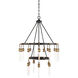 Campbell 21 Light 33.25 inch Vintage Black with Warm Brass Chandelier Ceiling Light