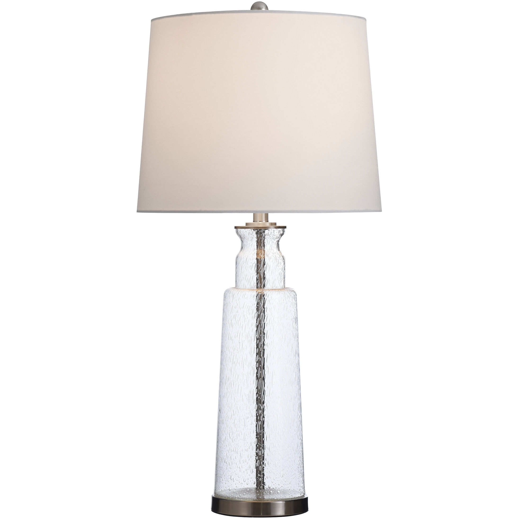Signature 33 inch 150 watt Clear Seeded with Brass Steel Table Lamp Portable Light
