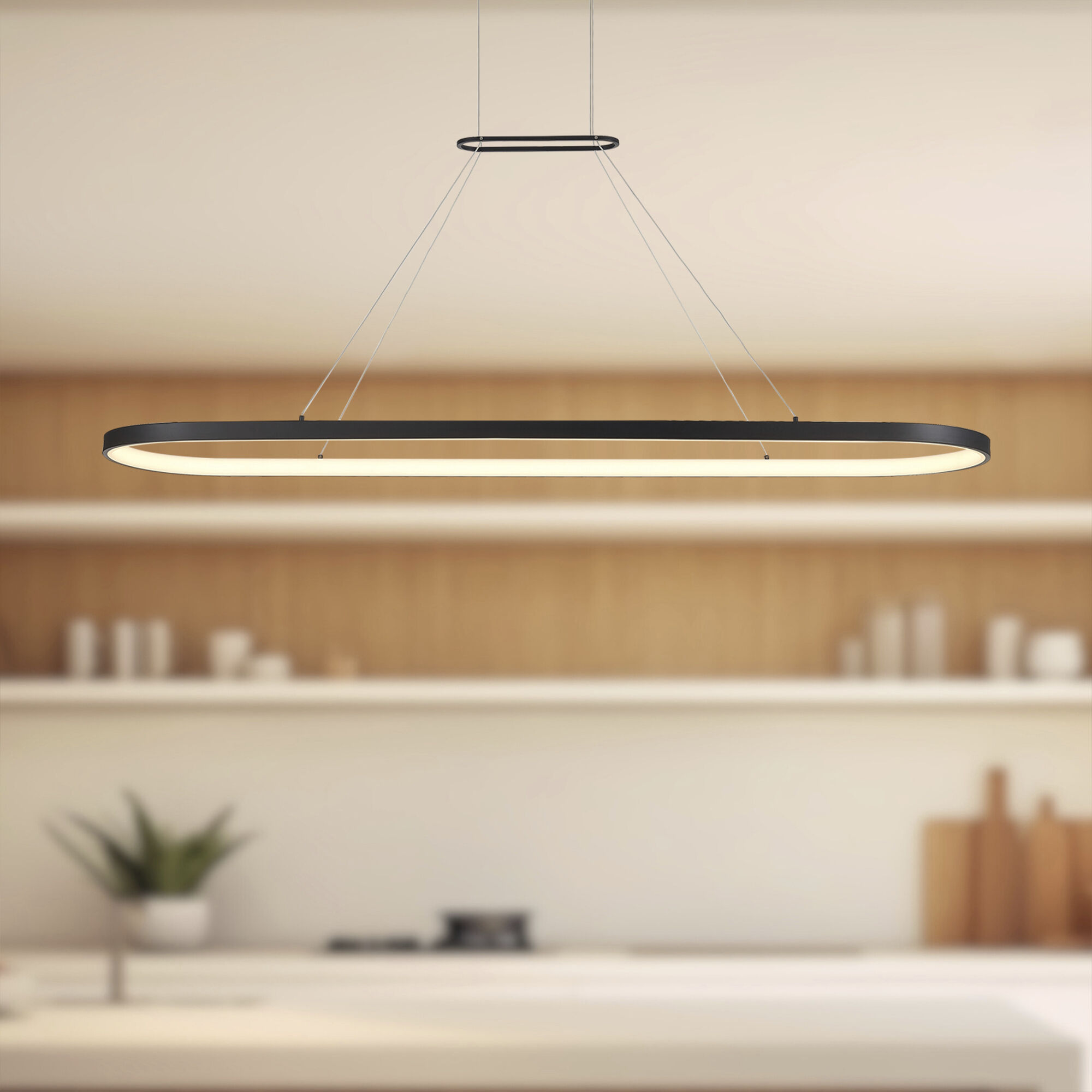 Eerie LED 59 inch Black Pendant Ceiling Light