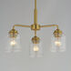 Acadia 3 Light 20 inch Natural Aged Brass Semi-Flush Mount Ceiling Light