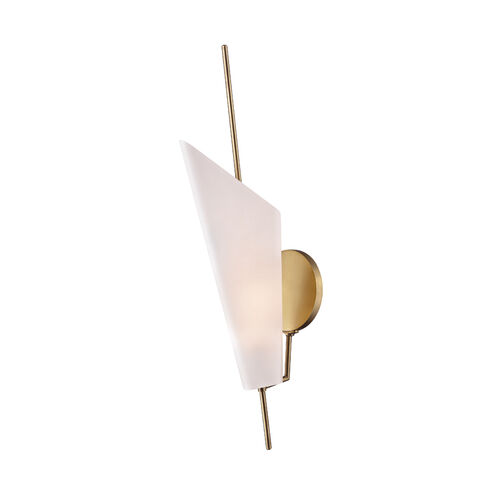 Cooper LED 5 inch Aged Brass Wall Sconce Wall Light, Opal Matte