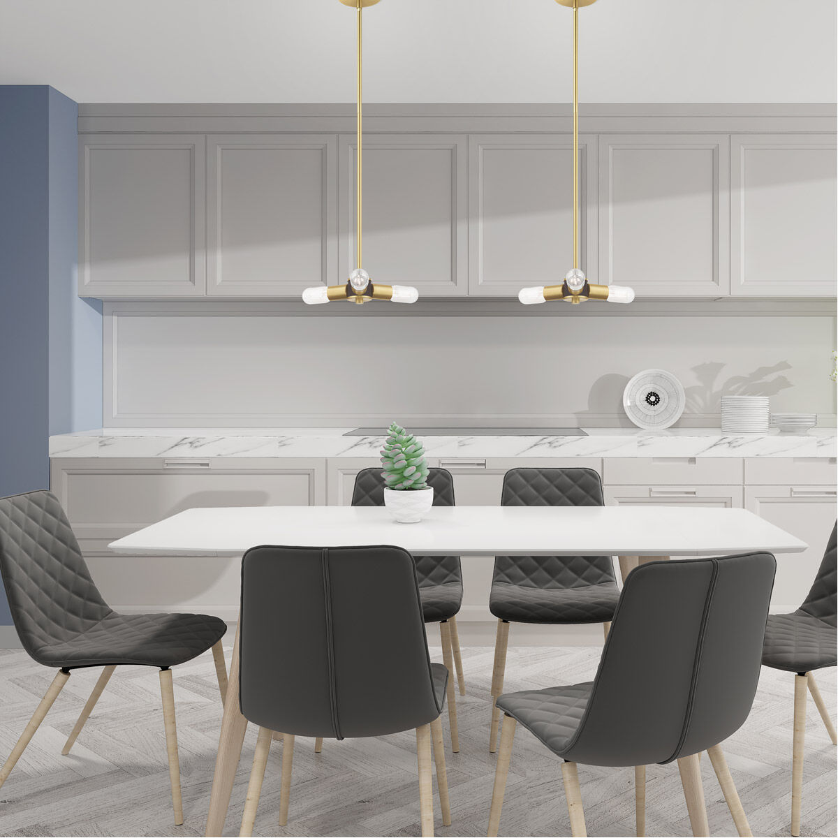 Copenhagen 3 Light 13 inch Satin Brass Mini Chandelier Ceiling Light