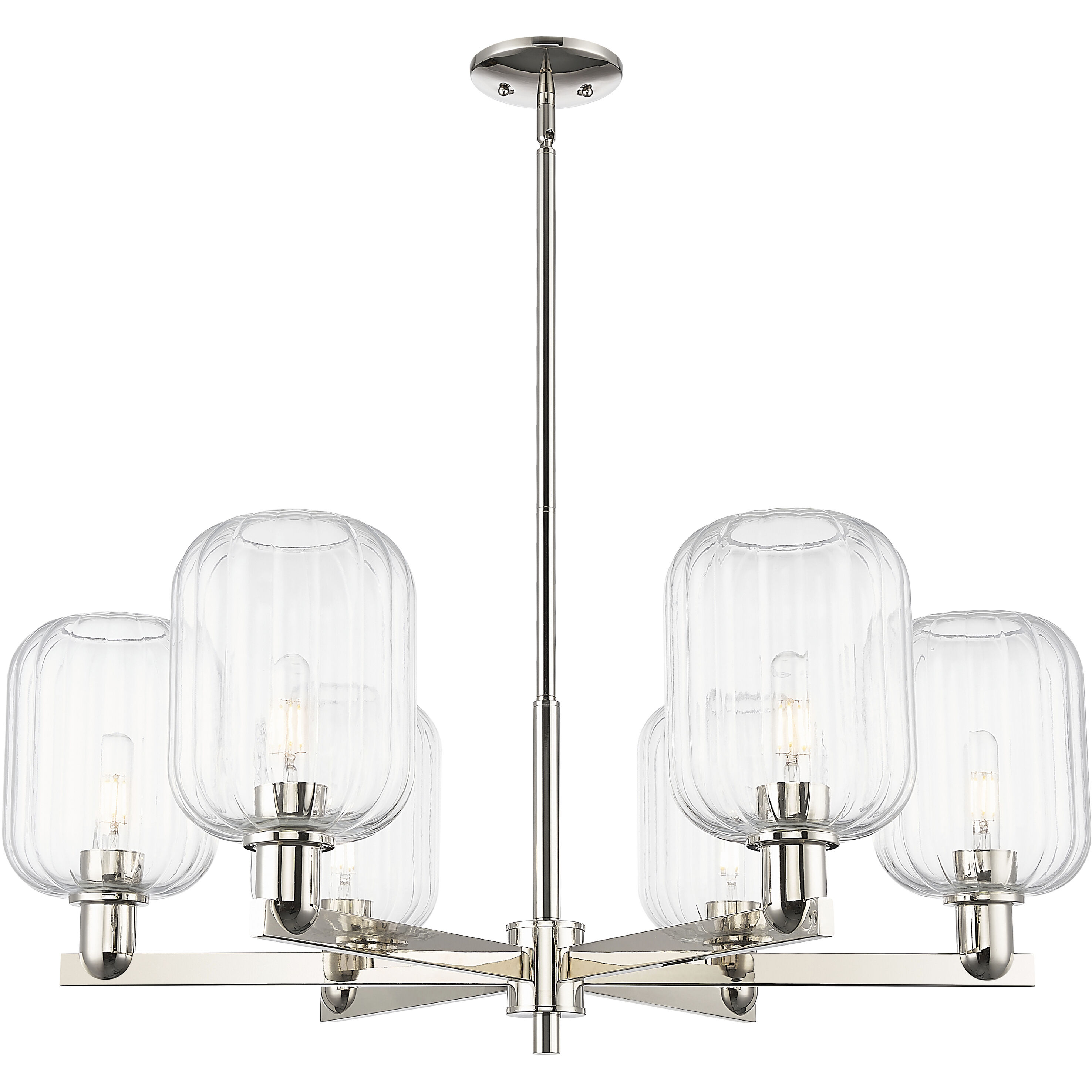 Preston 6 Light 23.88 inch Polished Nickel Chandelier Ceiling Light in Clear Glass
