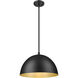 Vega 1 Light 16 inch Matte Black Pendant Ceiling Light