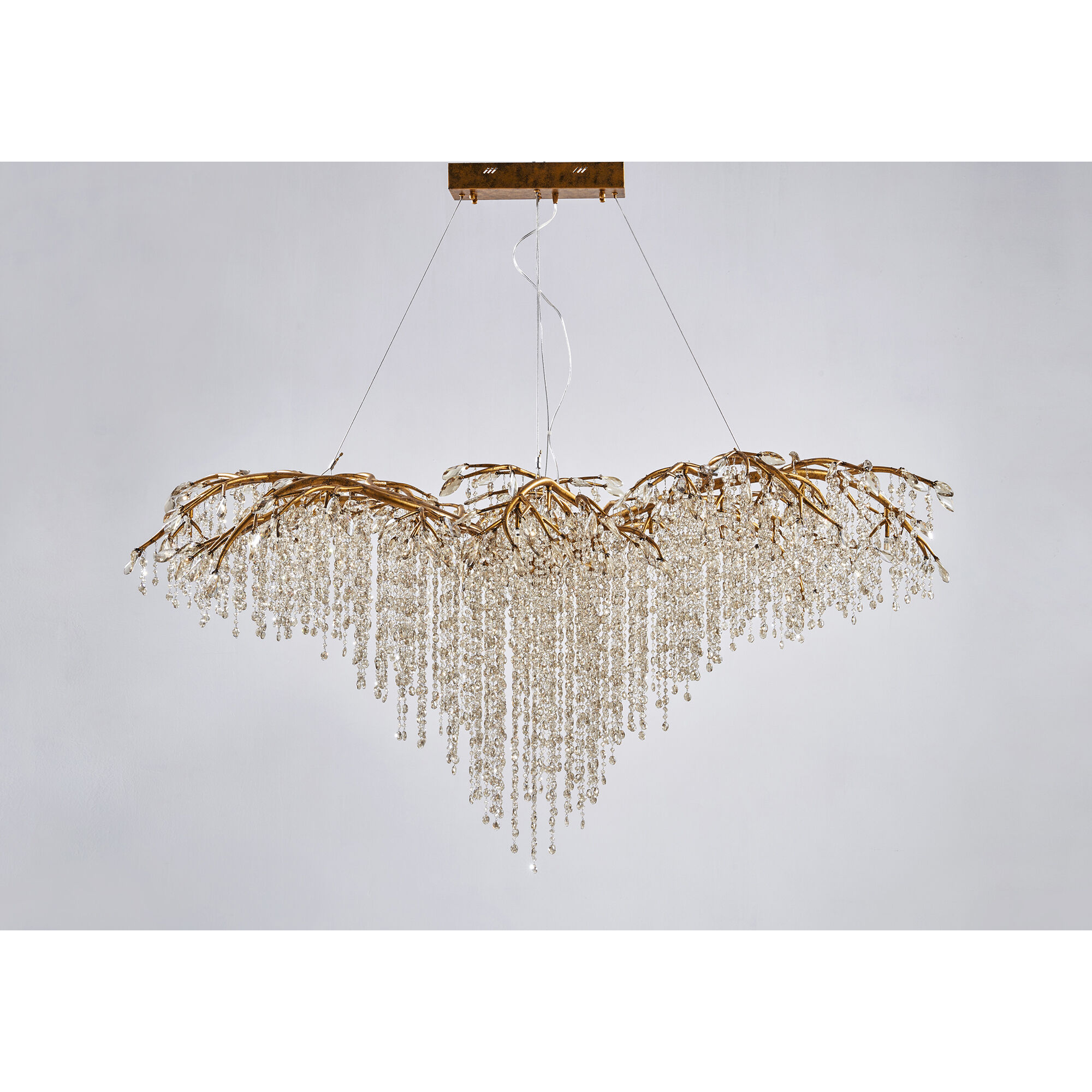 Canada LED 43.3 inch Antique Gold Chandelier Ceiling Light, Crystal