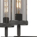 Lincoln 5 Light 26.75 inch Matte Black Chandelier Ceiling Light in Light Smoke Glass