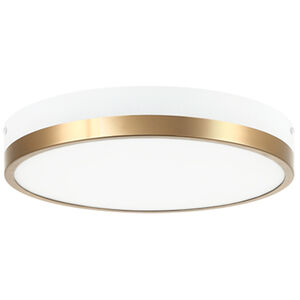 Tone LED 12 inch White and Aged Gold Brass Flush Mount Ceiling Light