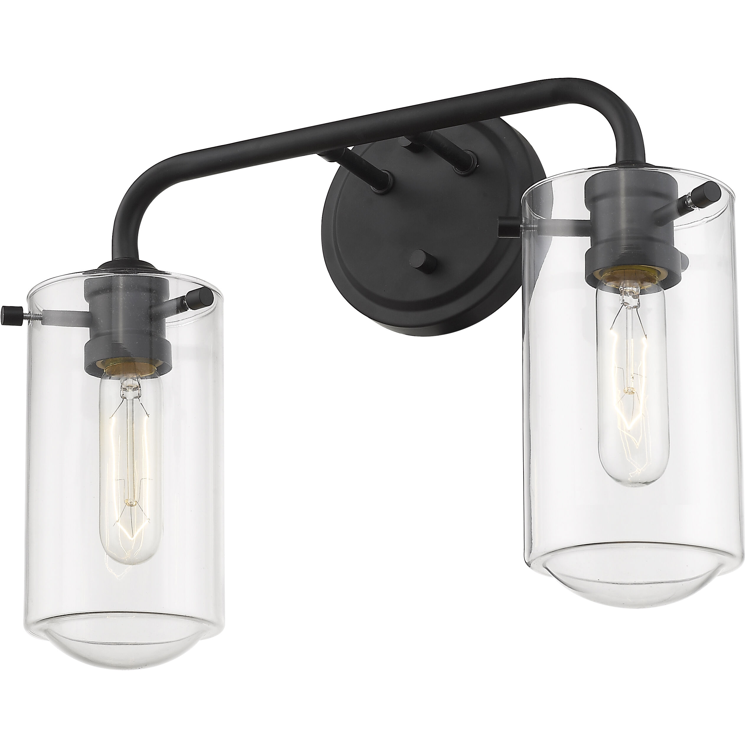 Delaney 2 Light 15 inch Matte Black Vanity Wall Light