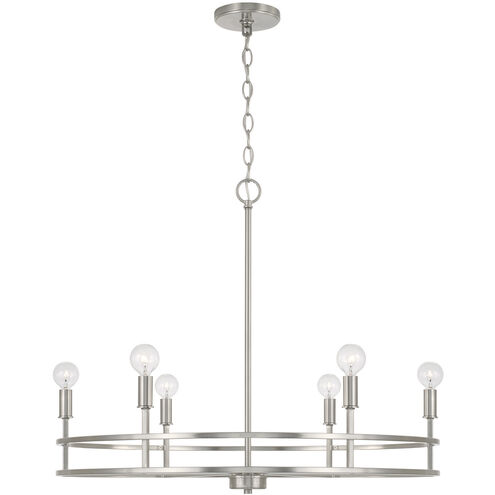 Fuller 6 Light 28 inch Brushed Nickel Chandelier Ceiling Light