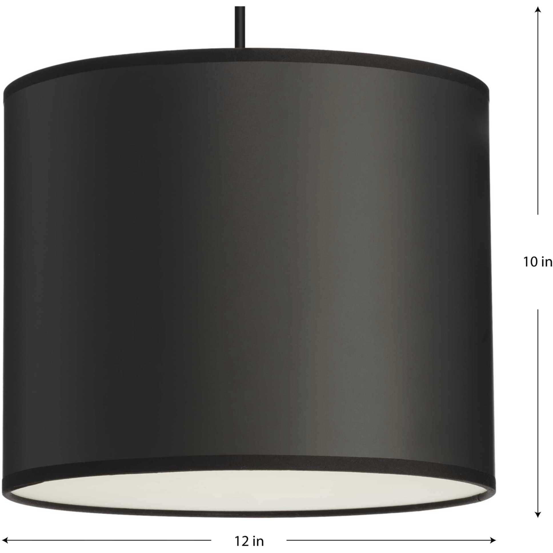 Markor 1 Light 12 inch Brushed Nickel/Matte Black/Vintage Brass Drum Pendant Ceiling Light in Black Parchment