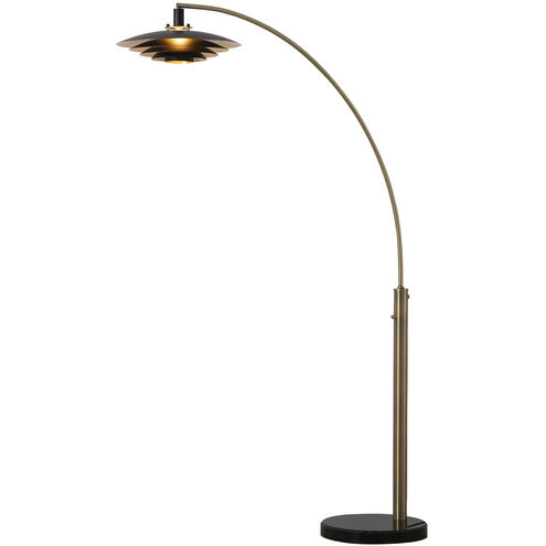 Rancho Mirage 87 inch 60.00 watt Weathered Brass and Black Arc Floor Lamp Portable Light