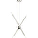 Monaco 4 Light 28 inch Brushed Nickel with Black Chrome Finish Accent Linear Chandelier Ceiling Light