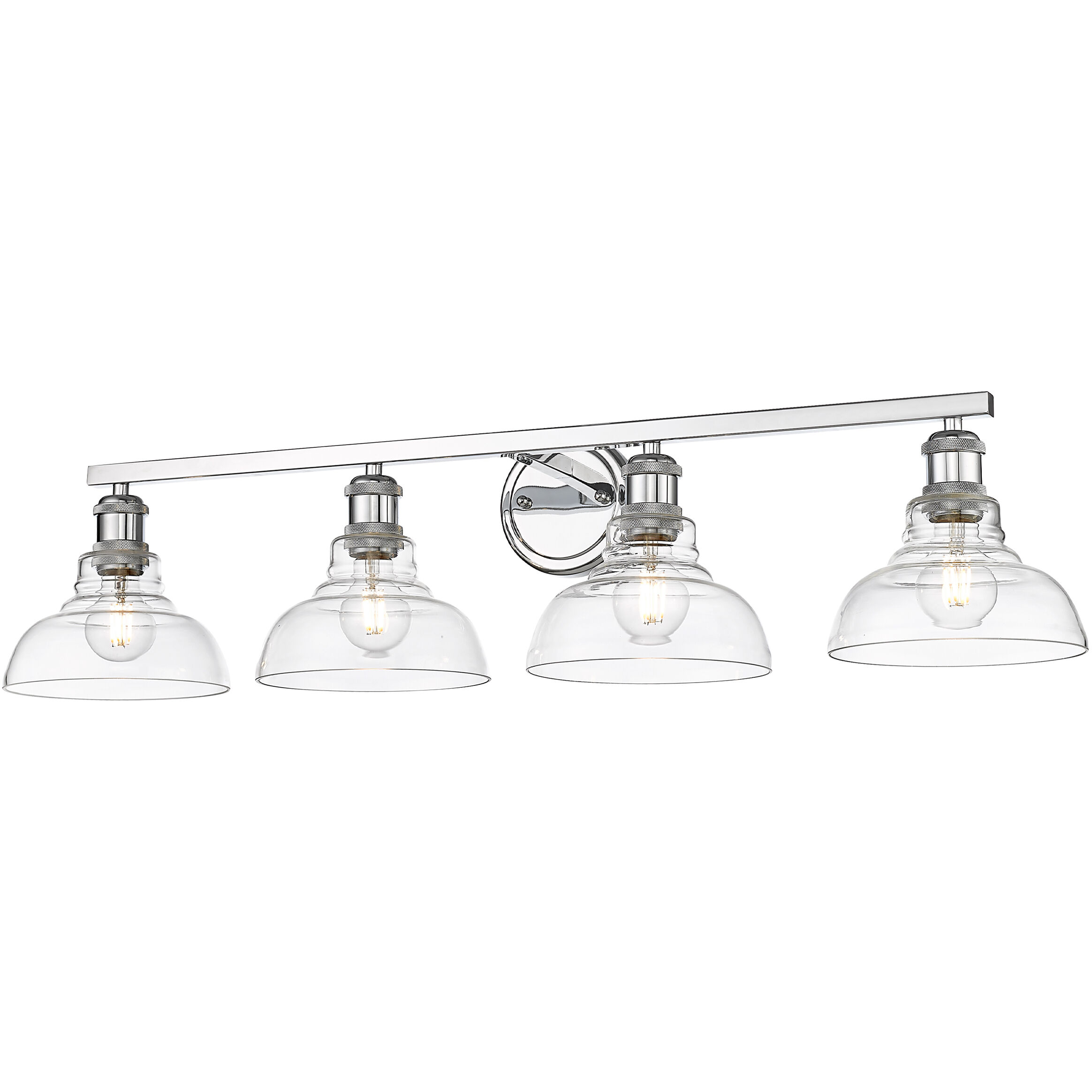 Yep Carver Vanity Wall Light in Chrome, Clear Glass