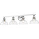 Yep Carver Vanity Wall Light in Chrome, Clear Glass