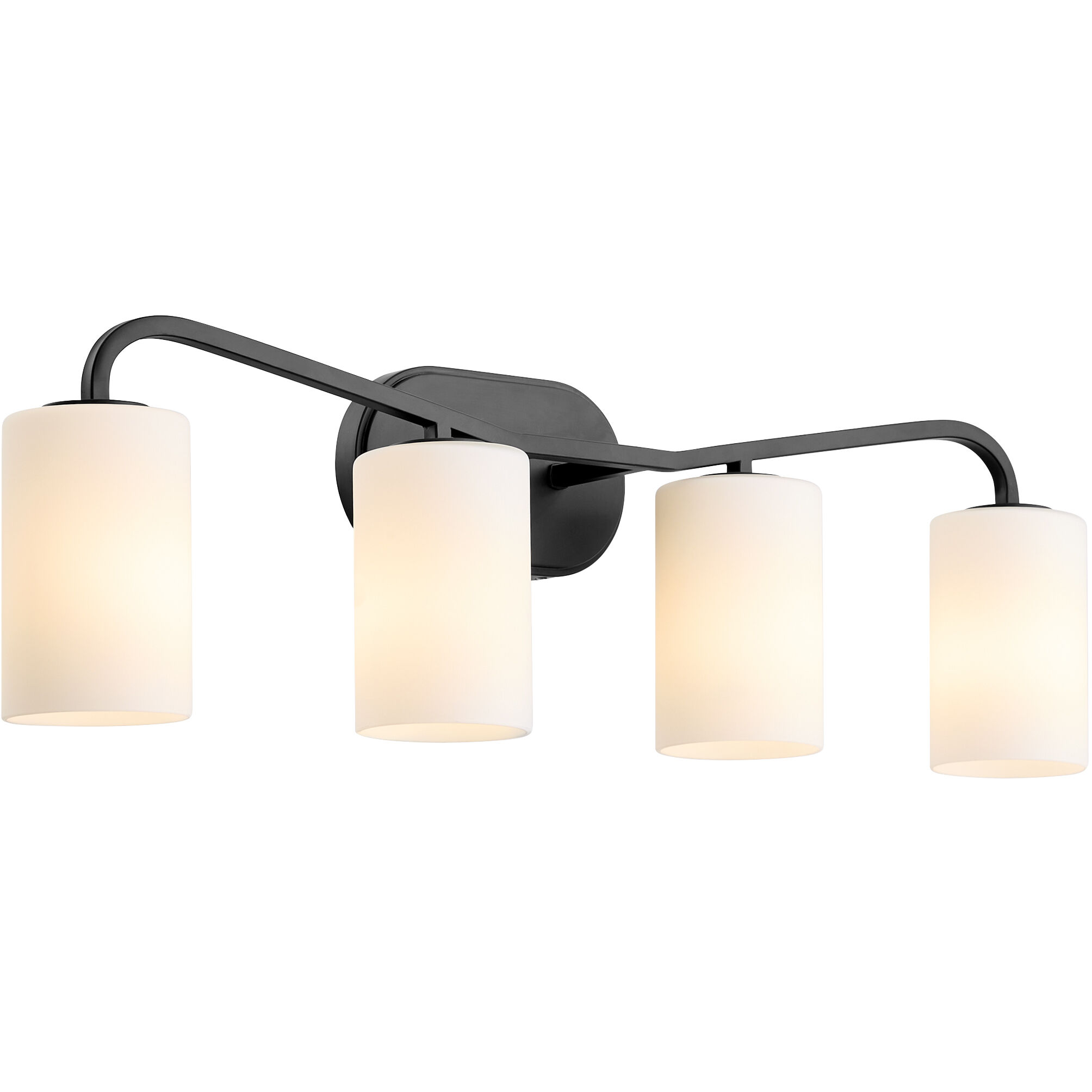 Rutherford 4 Light 31.5 inch Matte Black Vanity Light Wall Light